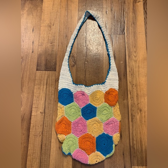 Urban Outfitters Handbags - Urban Outfitters Colorblock Crochet Granny Square Crossbody Bag. Handmade